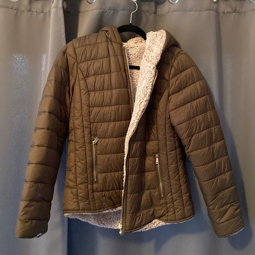 Olive Green Winter Coat (*Reversible!*)